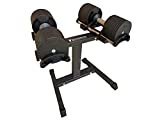 Coppia di manubri regolabili da 32 kg (con supporto) SilverBack Solid Steel Weight Set di manubri economici per la casa, 64 kg (32 kg x 2)