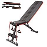 arteesol - Panca Pieghevole, Panca Fitness con Pesi, Multifunzione, Set per Allenamento di Tutto Il Corpo (Nero)