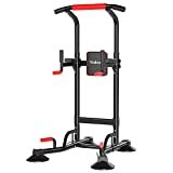 YOLEO Power Tower, Pull Up Bar Regolazione in Altezza a 6 Livelli, Barra per Trazioni in Casa e Palestra, Panca Palestra Multifunzione per Dips, Chin Up, Flessioni e Addominali per Allenarsi