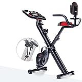 Sportstech Fitness Exercise Bike con Console-LCD & Sistema Pull Strap | Marchio di qualità Tedesca | Cyclette con Sedile Comfort & Sensori del Palmo | Bicicletta Pieghevole da casa | X100-B