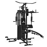 KLAR FIT Ultimate Gym Power - Stazione Fitness Multifunzionale, Power Station, Palestra per Allenamento di Tutto Il Corpo, Inclusi Pesi, 50 Esercizi Diversi, Nero