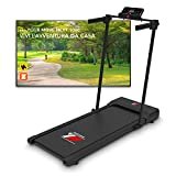 YM Tapis Roulant Elettrico Pieghevole 10 km/h, Tappeto Corsa Extra Large (42 cm larghezza) MARCHIO ITALIANO, Telaio rinforzato, APP Kinomap & Zwift, Salvaspazio, 12 Programmi, NEXT 1000 NERO Your Move
