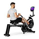 Capital Sports The Skyf - Vogatore, Rematore, Allenamento ad Alta Efficienza, Resistenza Magnetica a 16 Livelli, Scivolo in Alluminio da 90 cm, Supporto Tablet, Computer da Allenamento, Nero