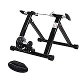 HOMCOM Rulli per Bici da Corsa Pieghevole in Acciaio, Rullo per Bicicletta Allenamento Salvaspazio per Casa, 54.5x47.2x39.1cm Nero