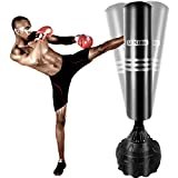 UKing 170cm Sacco da Boxe da Terra, Sacco Boxe con Colonna di Rimbalzo a 360 °,Attrezzatura Pesante per Boxe per Kick Boxing,Karate,Arti Marziali Miste, MMA,