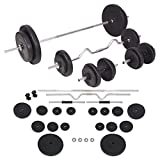 vidaXL Set Bilanciere e Manubri da 60 kg Barre Acciaio Piastre Dischi di Peso