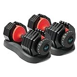 BRAINGAIN 15 in 1 manubri regolabili 24 kg coppia facile meccanismo di bloccaggio sicuro casa fitness palestra attrezzature 2x24 kg