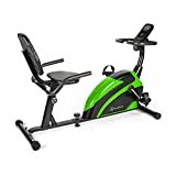 Klarfit Relaxbike 6.0 SE - Cyclette Orizzontale, Ergometro Reclinabile, Cardiobike, Cyclette Bassa con Volano: 12kg, Resistenza Magnetica 8 Stadi, Supporto Tablet, PulseControl, Max 100 kg,Nero/Verde