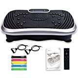 Fitness Pedana Vibrante Oscillante - Nuovo Modello, 5 Programmi, 99 Livelli - Dimensioni Ridotte - Altoparlanti Bluetooth, 5 Bande di Resistenza, Telecomando - Pedana Vibrante Dimagrante per il Corpo