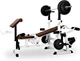 Klarfit Workout Hero 3000 - Panca Multifunzione, Stazione Fitness, Estensioni Gambe e Braccia, Bicipiti, Cross Training, Schienale Regolabile, Panca Bilancere, Home Gym, Bianco