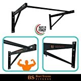 Barra/Sbarra per trazioni Muro Parete+Kit Fissaggio Standard Fitness Body Building Bicipiti Schiena 100x50 cm