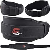 Cintura per sollevamento pesi, palestra, fitness, allenamento a doppia resistenza, in neoprene, 15,5 cm, per bodybuilding, per uomini e donne, supporto per squat powerlift, attrezzatura (S, nero)