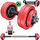 Sportstech manubri con lacci | 7x set di manubri da 2, pesi: 1, 1,5, 2, 2,5, 3, 4 e 5 kg | coppie di manubri per donne, uomini e bambini | set da palestra per casa e fuori AH100