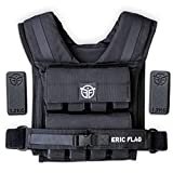 Eric Flag - Giubbotto Zavorrato 20kg o 10kg, Gilet Zavorrato Regolabile con Pesi Inclusi, Adattato a ciascuna morfologia, Cintura in Nylon, Ideale per Crossfit, Fitness, Bodybuilding y Corsa