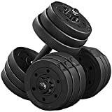 Yaheetech Set 2 Manubri 10 kg Palestra Casa 12 Piastre Diversi Pesi Coppia Manubrio Regolabile Nero