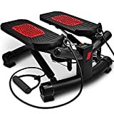 Sportstech Stepper Fitness STX300 2in1 con Elastici incl, Movimento Laterale e Rotante valido Sia per Principianti Che esperti, Ottimo per utilizzo a casa e con Display Multifunzione (STX300)