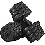 Yaheetech Set 2 Manubri 15 kg Palestra Casa 16 Piastre Diversi Pesi Coppia Manubrio Regolabile Nero