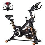 Sport24 Spinning Bike per Palestra a Casa, Cyclette con Sensore per Frequenza Cardiaca e Monitor LCD, Bici con Volano da 5kg per Allenamento Cardio e di Resistenza, Edizione 2020