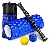 HBselect Rullo Massaggio Muscolare Set 4 Kit Fitness Foam Roller in Schiuma Spiky Ball Lacrosse Ball Bastone Massaggio Rilascio Miofasciale Allevia Affaticamento Massaggiatore Ortopedico Ergonomico