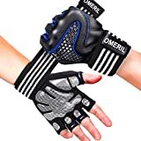 OMERIL Guanti Palestra, Guanti da Palestra Uomo e Donna con Supporto Polso e Protezione del Palmo, Antiscivolo Guanti per Palestra e Sollevamento Pesi, Crossfit, Pull-up, Fitness, Allenamento ecc (L)