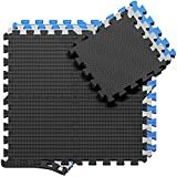 Tappeto da fitness a puzzle – set di 18 pezzi | superficie di protezione per pavimenti | materassino per palestra, workout, ginnastica | tappetino facile da pulire | efficace contro i liquidi e urti